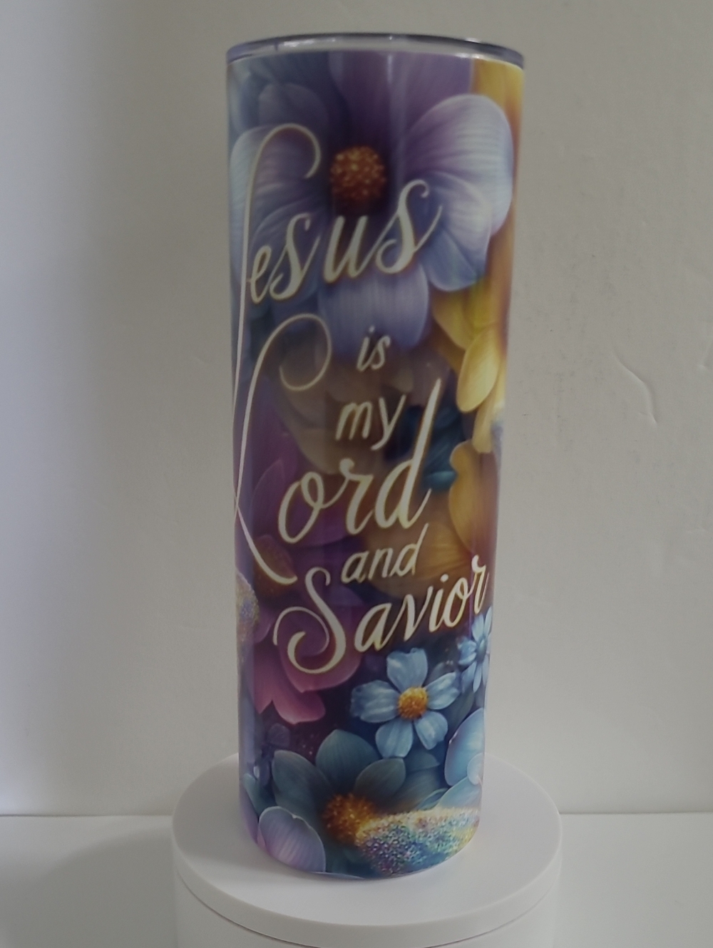 Jesus Is Lord And Savior 20.Oz Skinny Sublimation Tummble Flowers & Butterflies